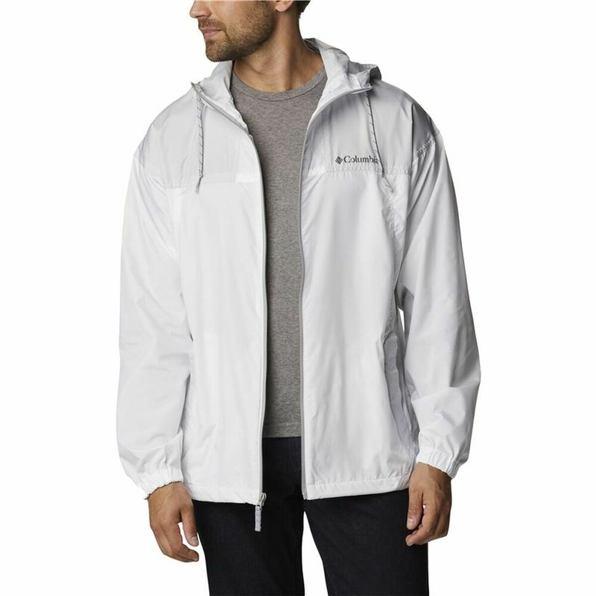 Herren Windjacke mit UV-Schutz – Columbia Flash Challenger in Weiß