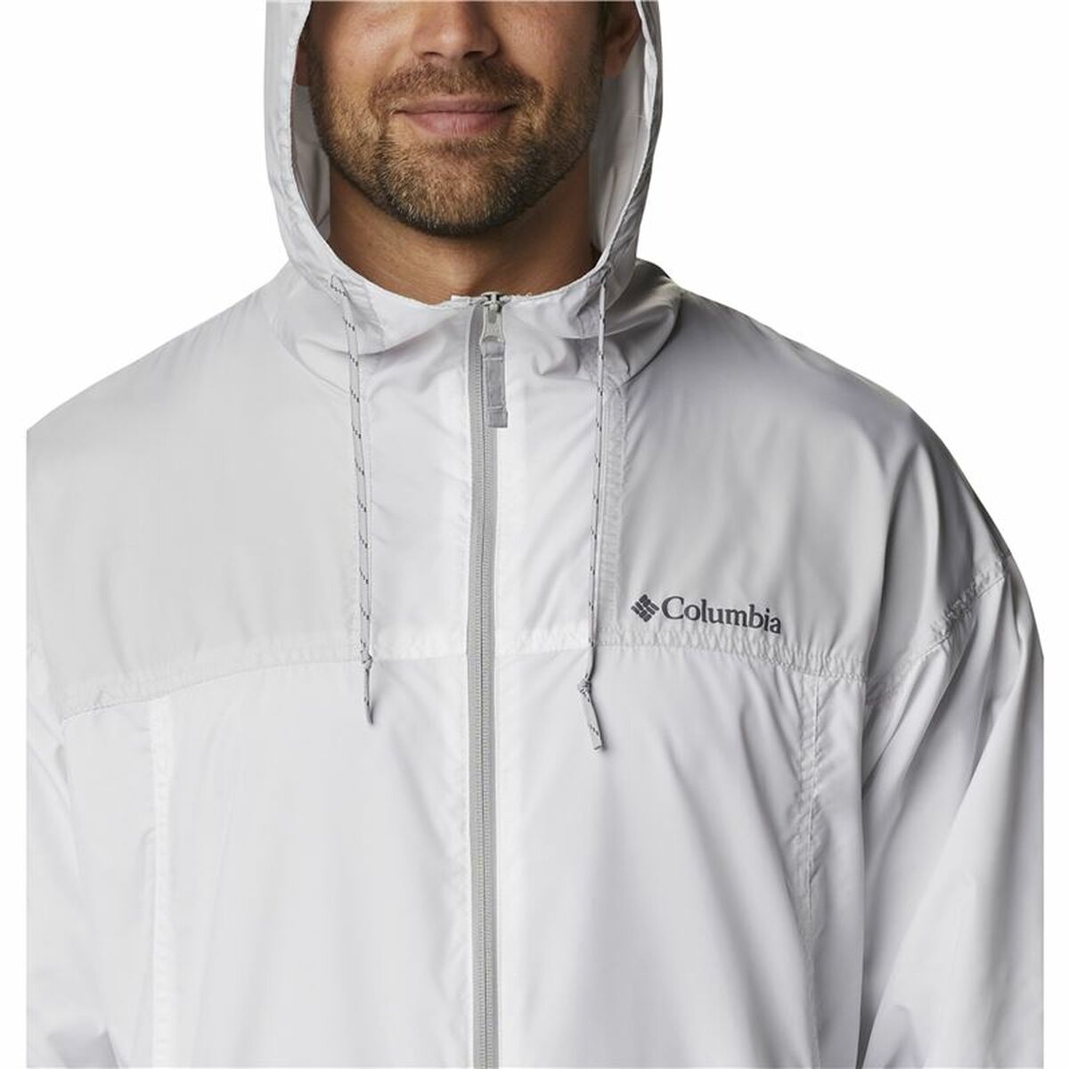 Herren Windjacke mit UV-Schutz – Columbia Flash Challenger in Weiß