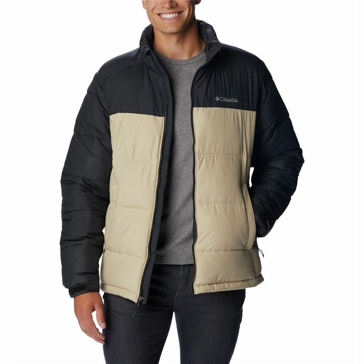 Columbia Pike Lake™ Herrenjacke – Wärmende und Wasserabweisende Outdoor-Jacke mit Omni-Heat™-Technologie in Beige