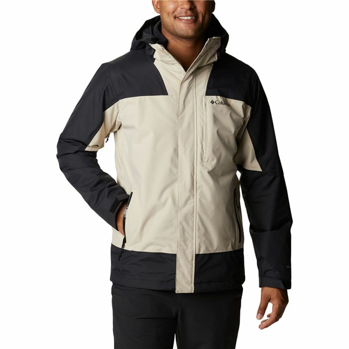 Columbia Electric Peak™ 2-in-1 Herrenjacke in Schwarz und Beige mit Kapuze