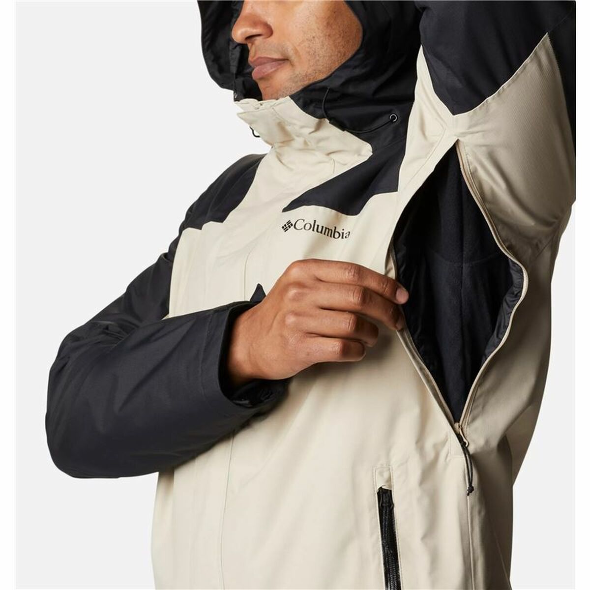 Columbia Electric Peak™ 2-in-1 Herrenjacke in Schwarz und Beige mit Kapuze