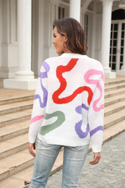 Multi-Color Swirl Pullover