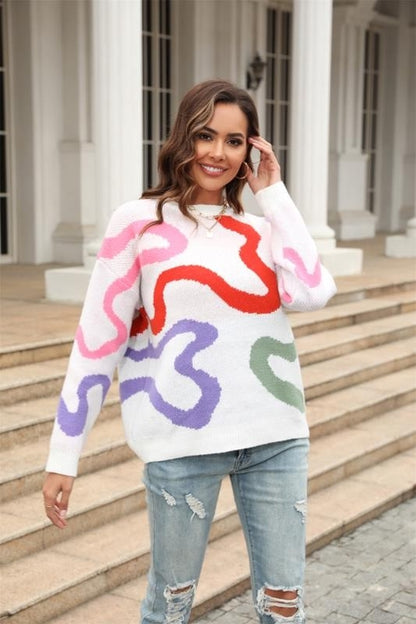 Multi-Color Swirl Pullover