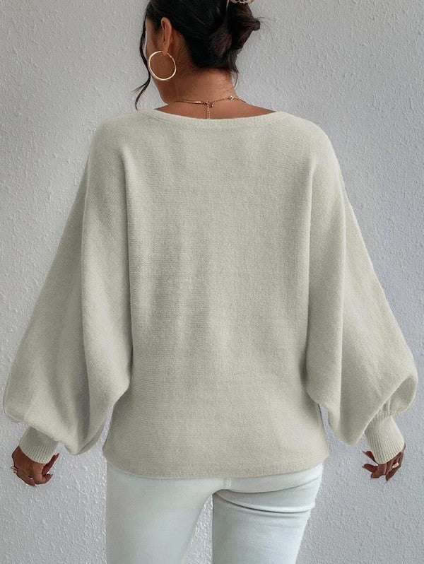 Oversize-Pullover mit Ballonärmeln