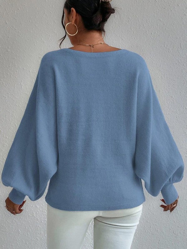 Oversize-Pullover mit Ballonärmeln