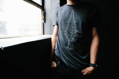 Mighty Pine Tee-Dark Gray