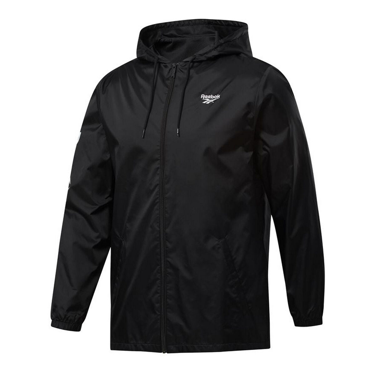 Reebok Classics Windcheater Jacke – Herren-Windjacke aus 100% recyceltem Polyester in Schwarz