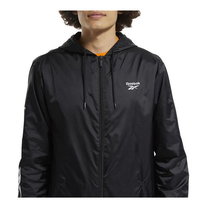 Reebok Classics Windcheater Jacke – Herren-Windjacke aus 100% recyceltem Polyester in Schwarz