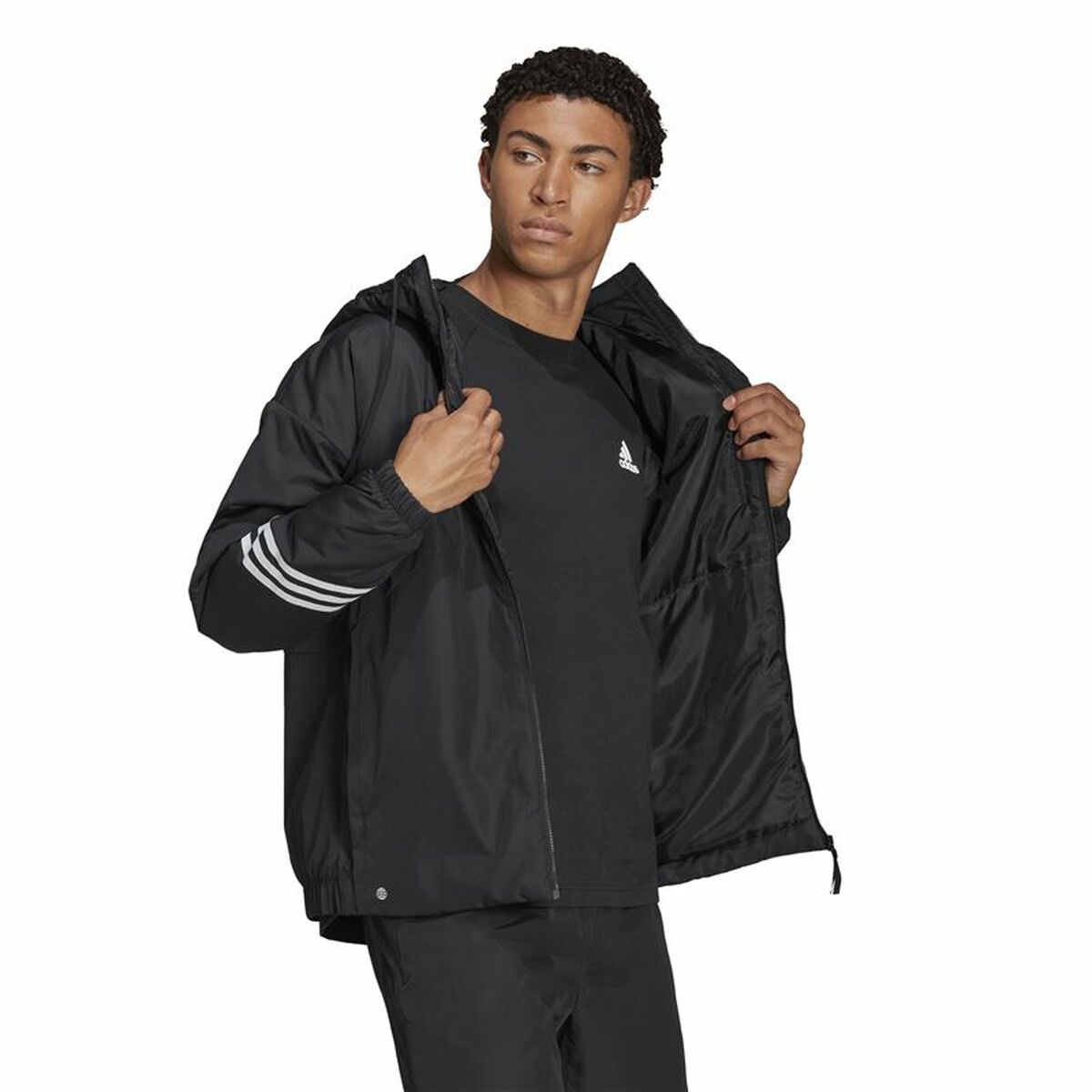 Adidas Back To Sport Herren-Sportjacke in Schwarz