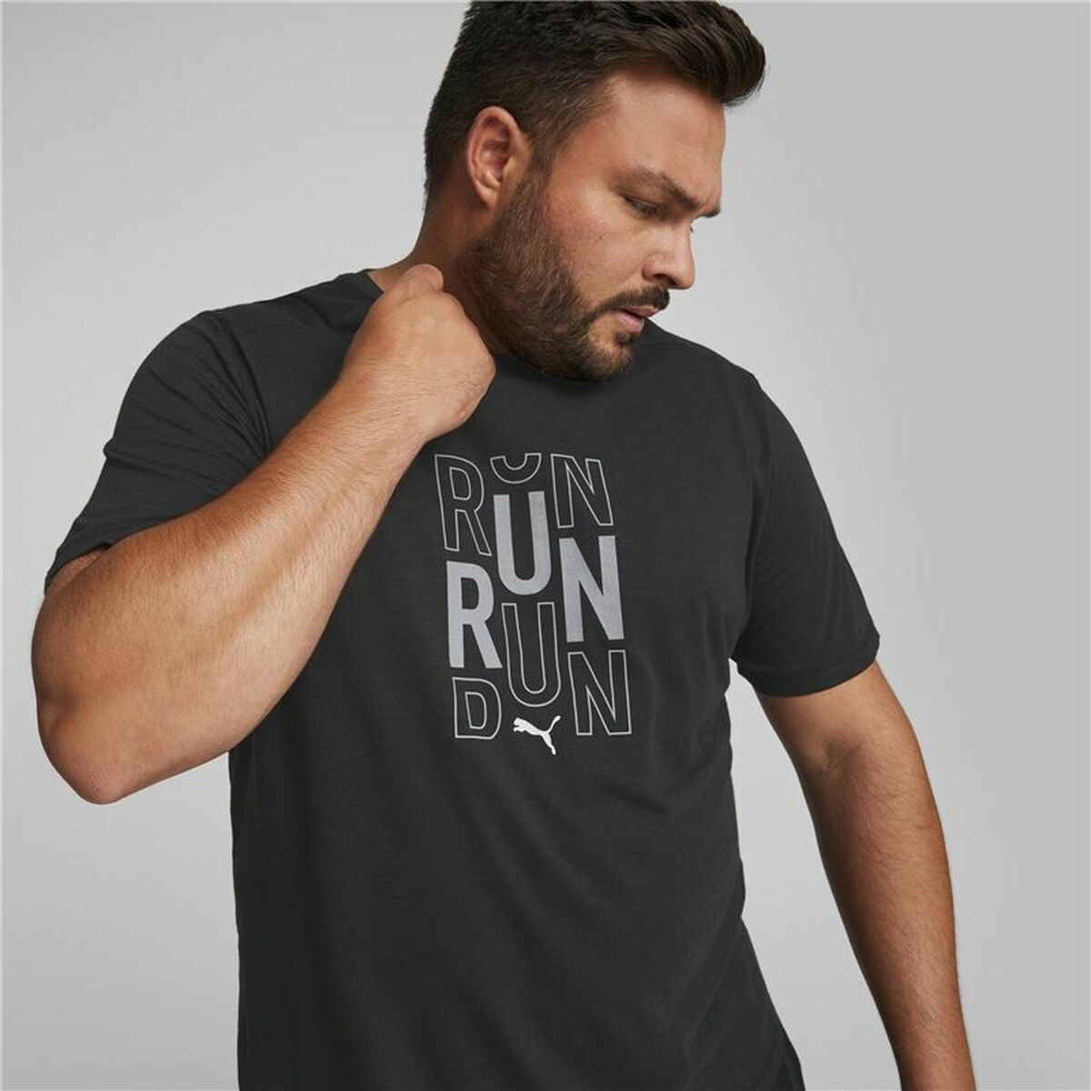 Men’s Short Sleeve T-Shirt Puma Performance Logo Black Men