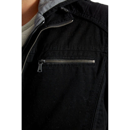 Vielseitige Twill-Jacke aus 100% Baumwolle mit abnehmbarer Kapuze – Kendrick Cotton Jacket