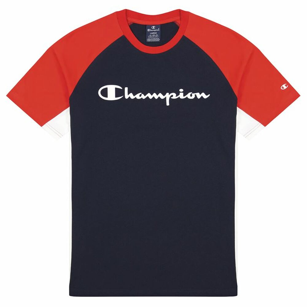 Men’s Short Sleeve T-Shirt Champion Block Script Blue Dark blue Men