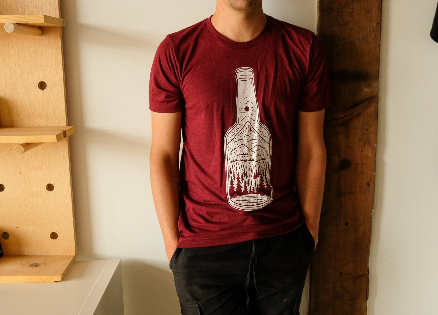 Bottle Tee-Cranberry Triblend