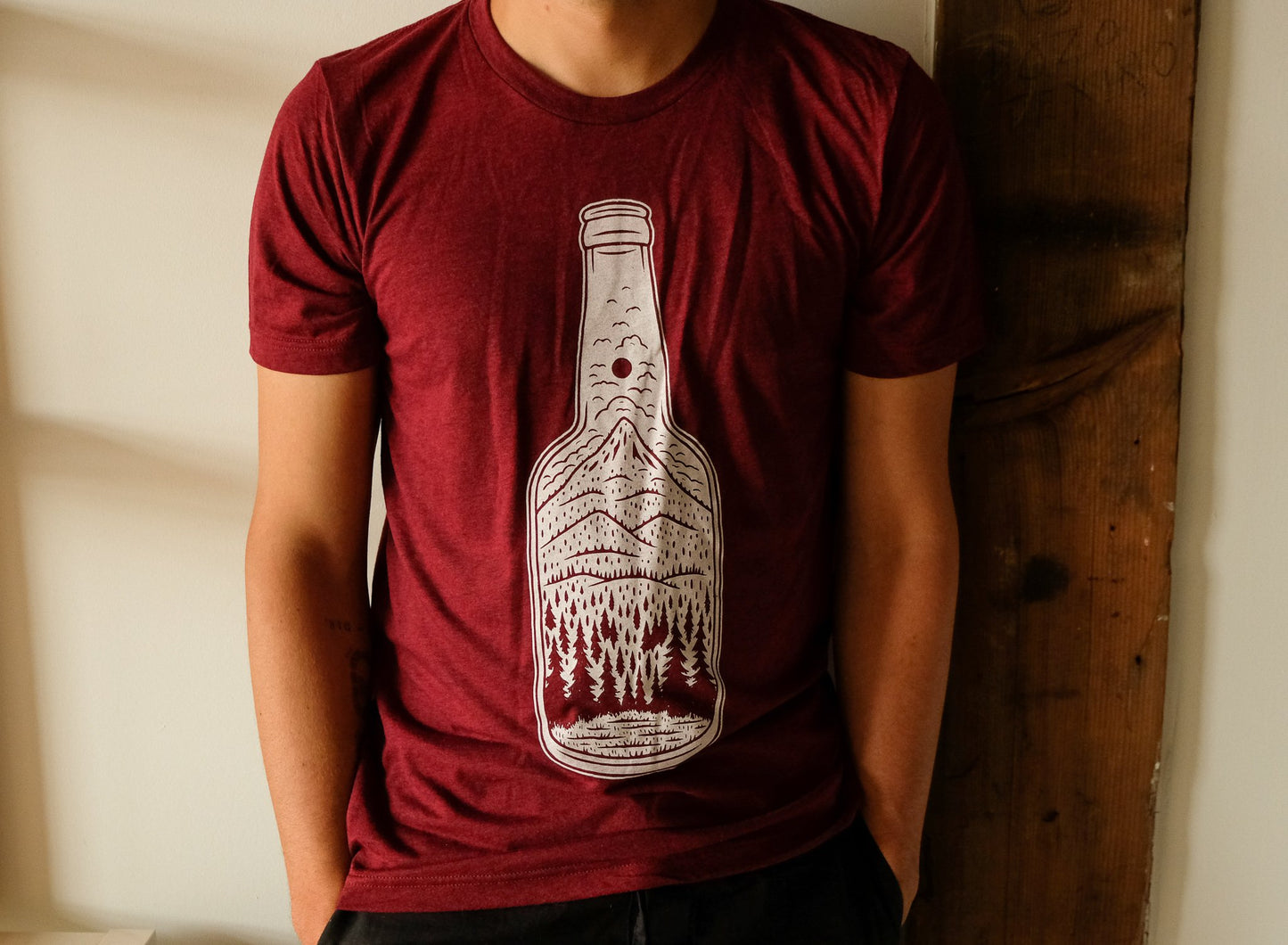 Bottle Tee-Cranberry Triblend