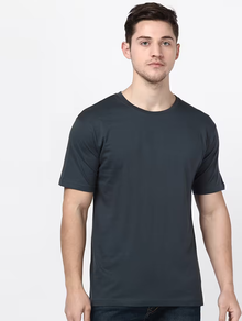 Men's round neck half sleeve tshirt  (Size-M) (Color-NAVY BLUE)