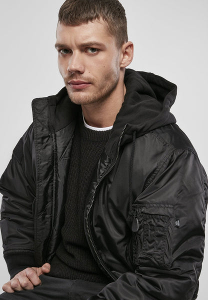 Herren Pilotenjacke mit Sweat-Kapuze – Wind- und wasserabweisend