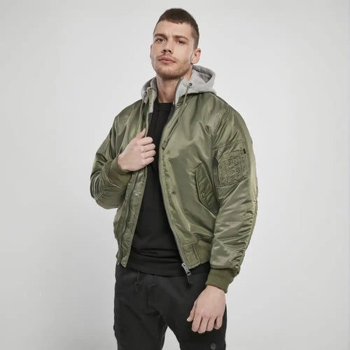 Herren Pilotenjacke mit Sweat-Kapuze – Wind- und wasserabweisend