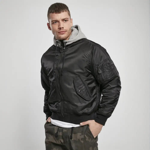 Herren Pilotenjacke mit Sweat-Kapuze – Wind- und wasserabweisend