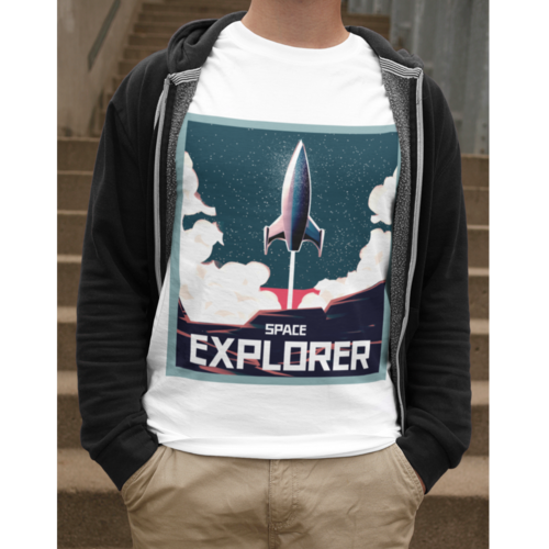 Mens Space Rocket T-Shirt